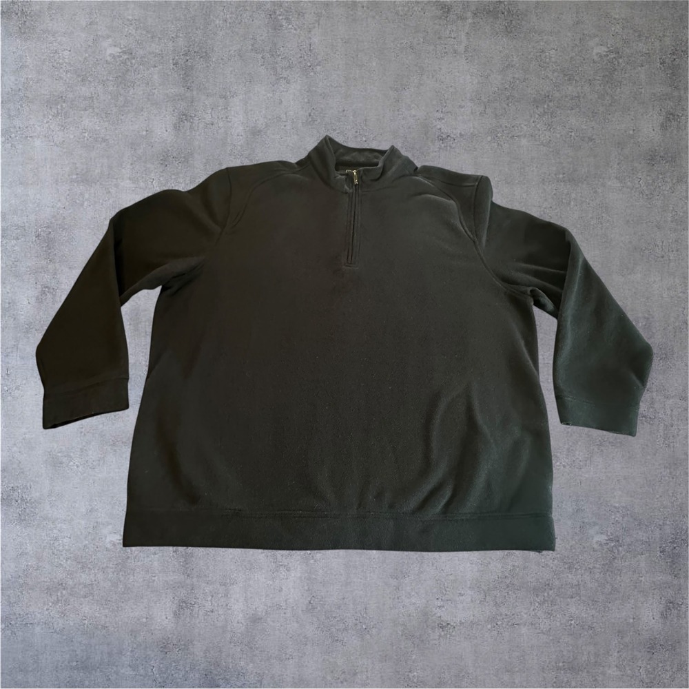 PGA Tour Textured 1/4 Zip Pullover Mens XXL Navy Blue Fleece Mock Neck Layering